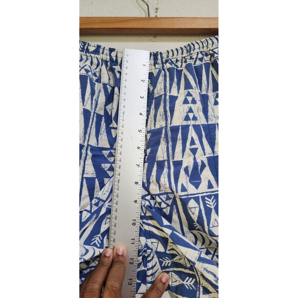 Patagonia Mens Geometric Swim Suit Trunks Drawstring Abstract Blue Hawaiian M - Picture 6 of 12